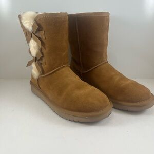 Koolaburra By Ugg Women's Short Boots Victoria Suede Shoes Brown Size 10